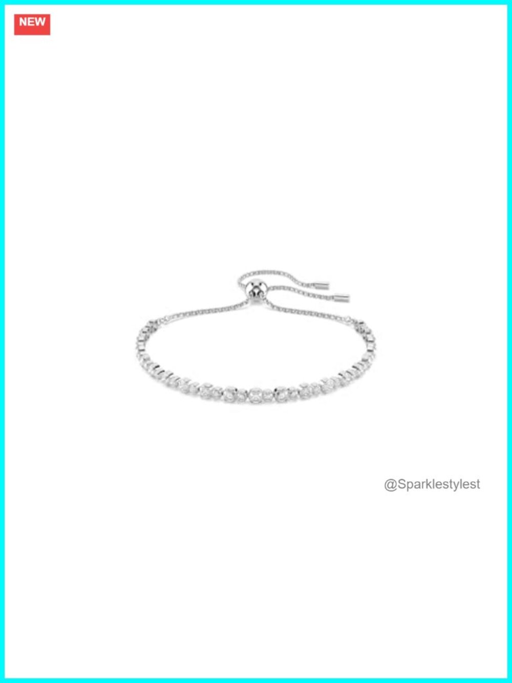 Delicate Crystal Tennis Bracelet with Rhodium and Gold-Tone Finishes